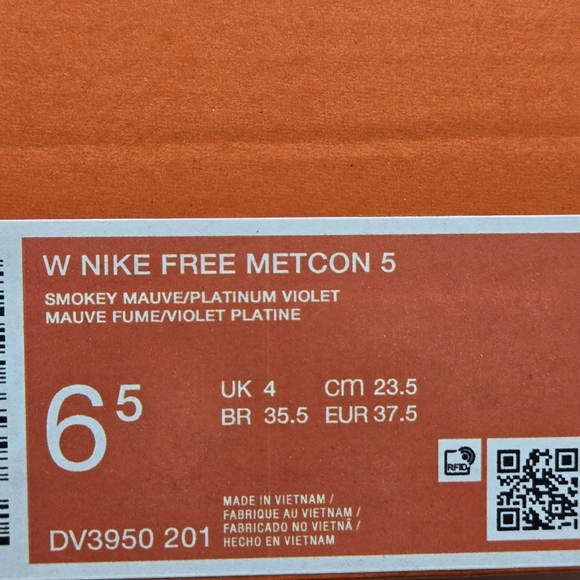 New Nike Free Metcon 5 'Smokey Mauve' Women's Workout Shoes Size 6.5 - Picture 8 of 8